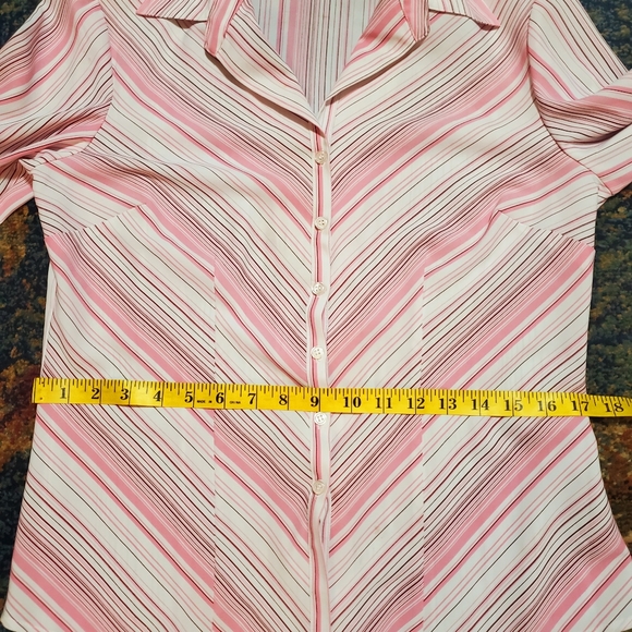 Worthington Stretch easy care Small size with stripe buttons down blouse - Picture 1 of 15